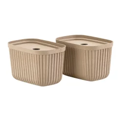 Hot Zone Denmark 3 Cajas de almacenamiento Pulp 15x23 cm, Natural Brown Marrón