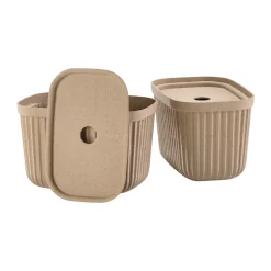 Hot Zone Denmark 3 Cajas de almacenamiento Pulp 15x23 cm, Natural Brown Marrón