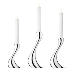 Online Georg Jensen 3 Candelabros Cobra, acero inoxidable GrisPlateado