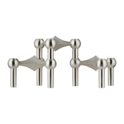 Outlet STOFF 3 Candelabros Nagel, Cromo cepillado Plateado