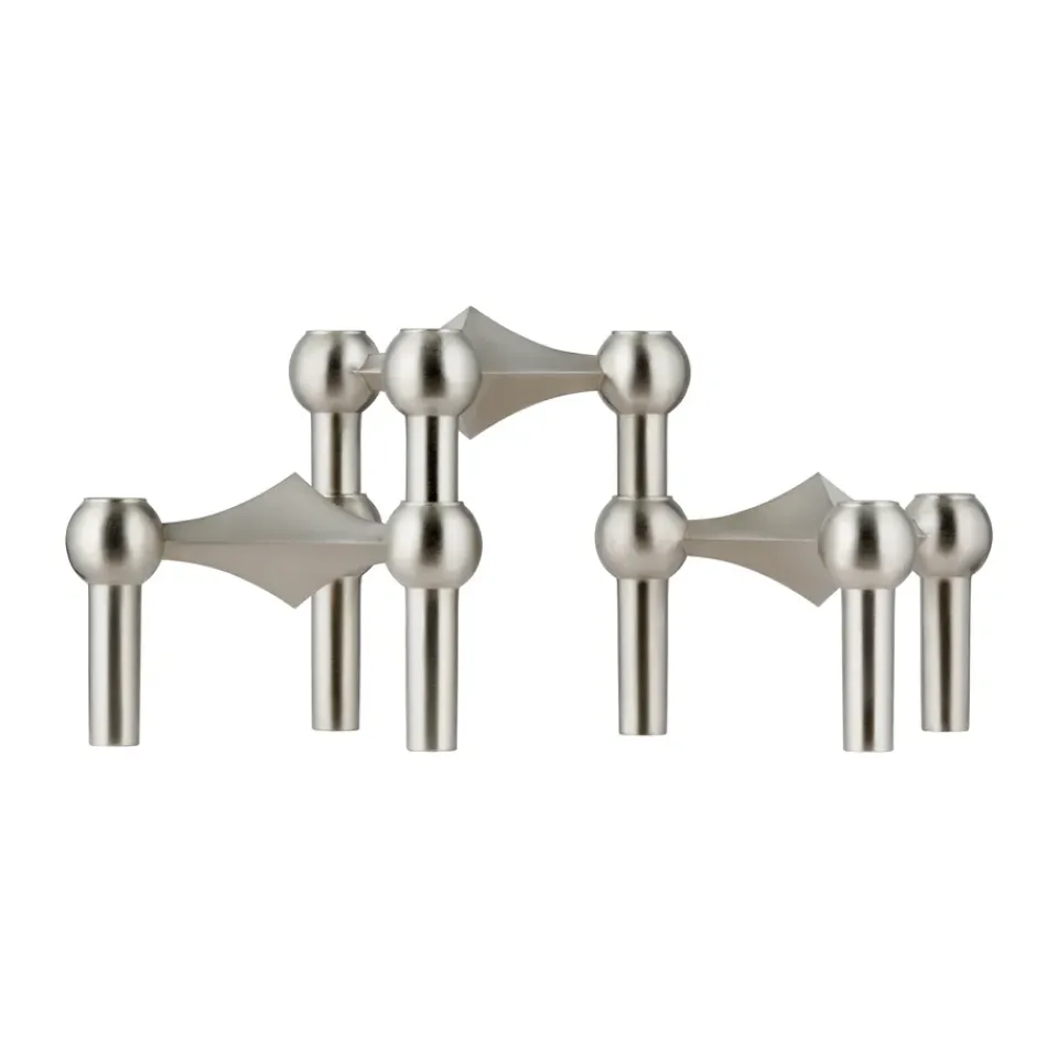 Outlet STOFF 3 Candelabros Nagel, Cromo cepillado Plateado