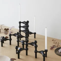 Sale STOFF 3 Candelabros Nagel, Negro