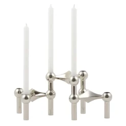 Best STOFF 3 Candelabros Nagel, cromo Plateado