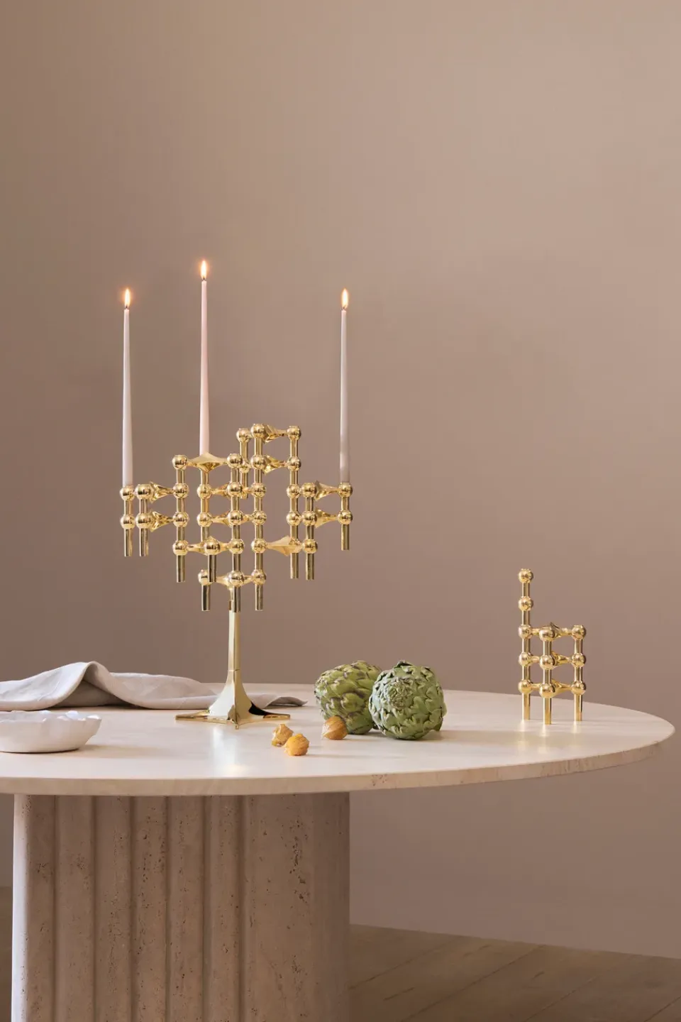 Online STOFF 3 Candelabros Nagel, latón Color dorado