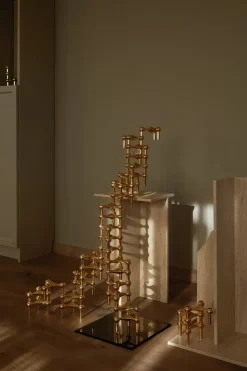 Online STOFF 3 Candelabros Nagel, latón Color dorado
