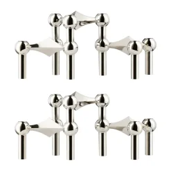 Best STOFF 3 Candelabros Nagel, cromo Plateado