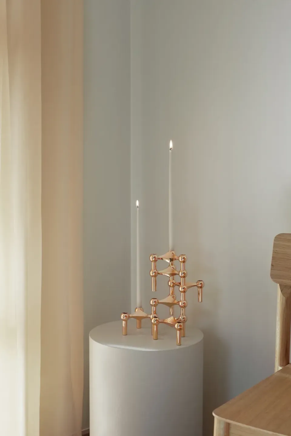 Outlet STOFF 3 Candelabros Nagel, oro Rosa