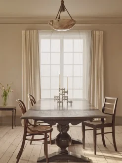 New STOFF 3 Candelabros Quist, Cromo cepillado Plateado