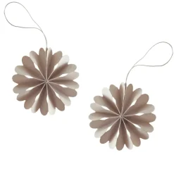 Clearance Cooee Design 2 Colgantes de Navidad Paper Flowers, Sand Beige
