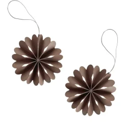 Cooee Design 2 Colgantes de Navidad Paper Flowers, Coffee Marrón