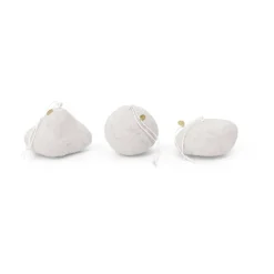 New Ferm Living 3 Colgantes de árbol de Navidad Snowball ornaments, White Blanco