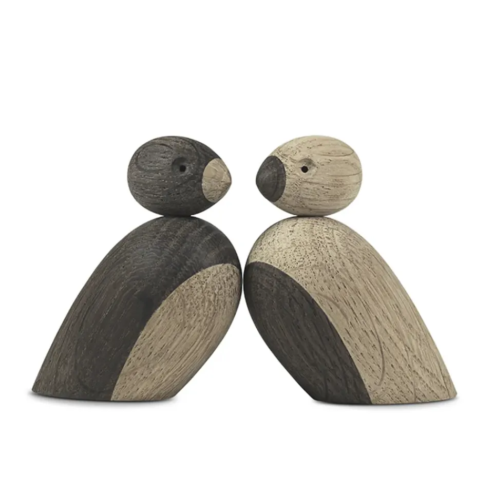 Sale Kay Bojesen Denmark 2 Gorriones de madera, roble Marrón
