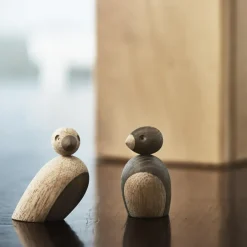Sale Kay Bojesen Denmark 2 Gorriones de madera, roble Marrón