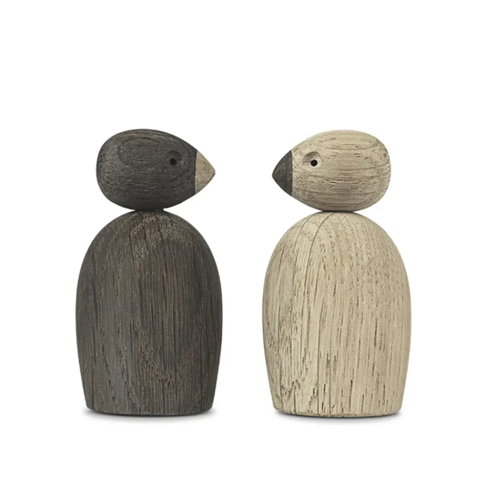 Sale Kay Bojesen Denmark 2 Gorriones de madera, roble Marrón