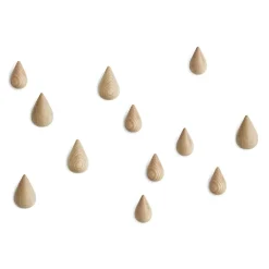 Sale Normann Copenhagen 2 perchas Dropit, grandes, madera Beige