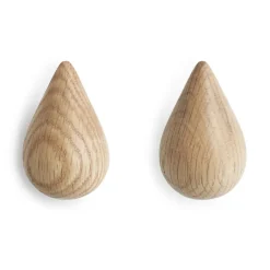 New Normann Copenhagen 2 perchas Dropit, pequeñas, madera Marrón