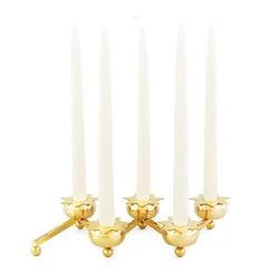 Hot KLONG 5 Portectores de vela Constella estrellas, Latón Color dorado