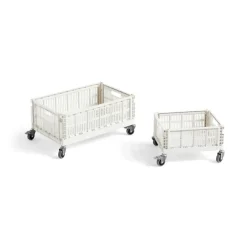 Discount HAY 4 Ruedas Colour Crate, Medium Gris