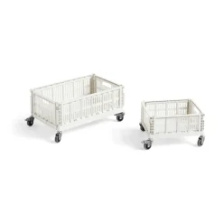 Hot HAY 4 Ruedas Colour Crate, Stor Gris