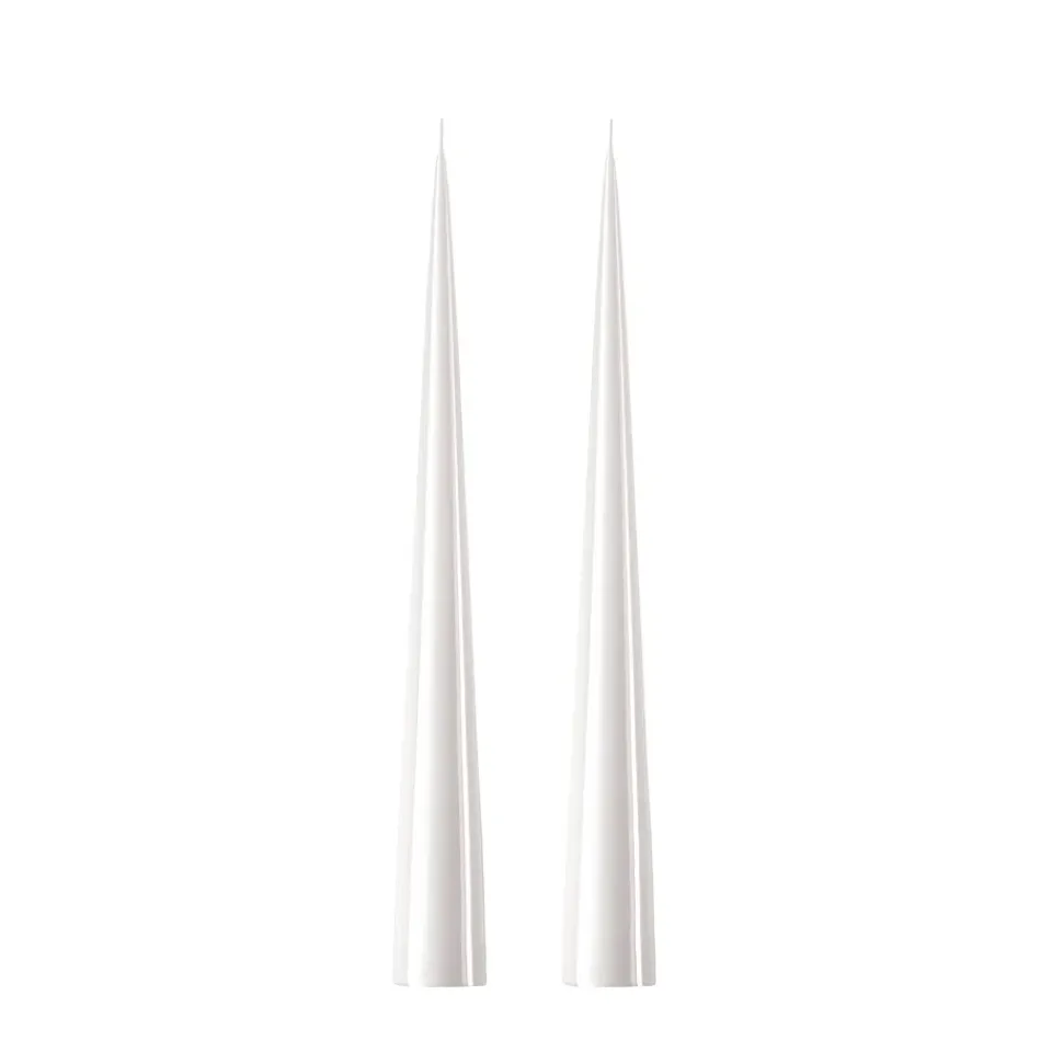 Hot Ester & erik 2 Velas 37 cm lacado, White ash 21 Blanco