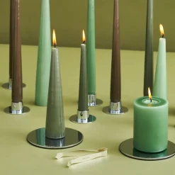 Hot Ester & erik 2 Velas 37 cm lacado, Green soil 70 Verde