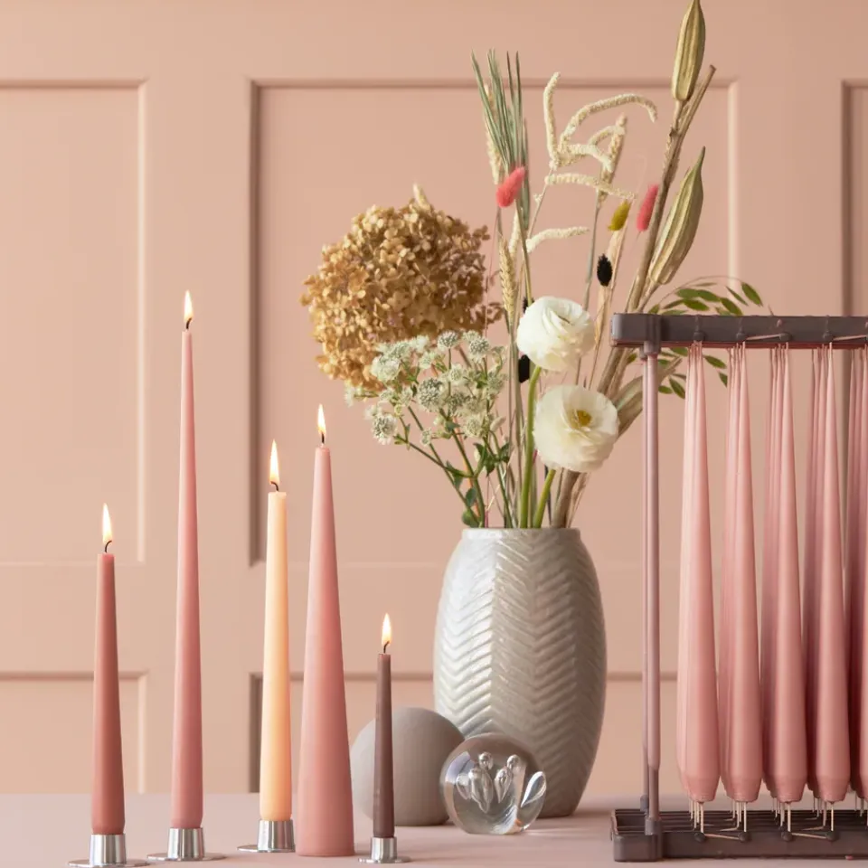 New Ester & erik 2 Velas 37 cm mate, Rosy caramel 20 Rosa