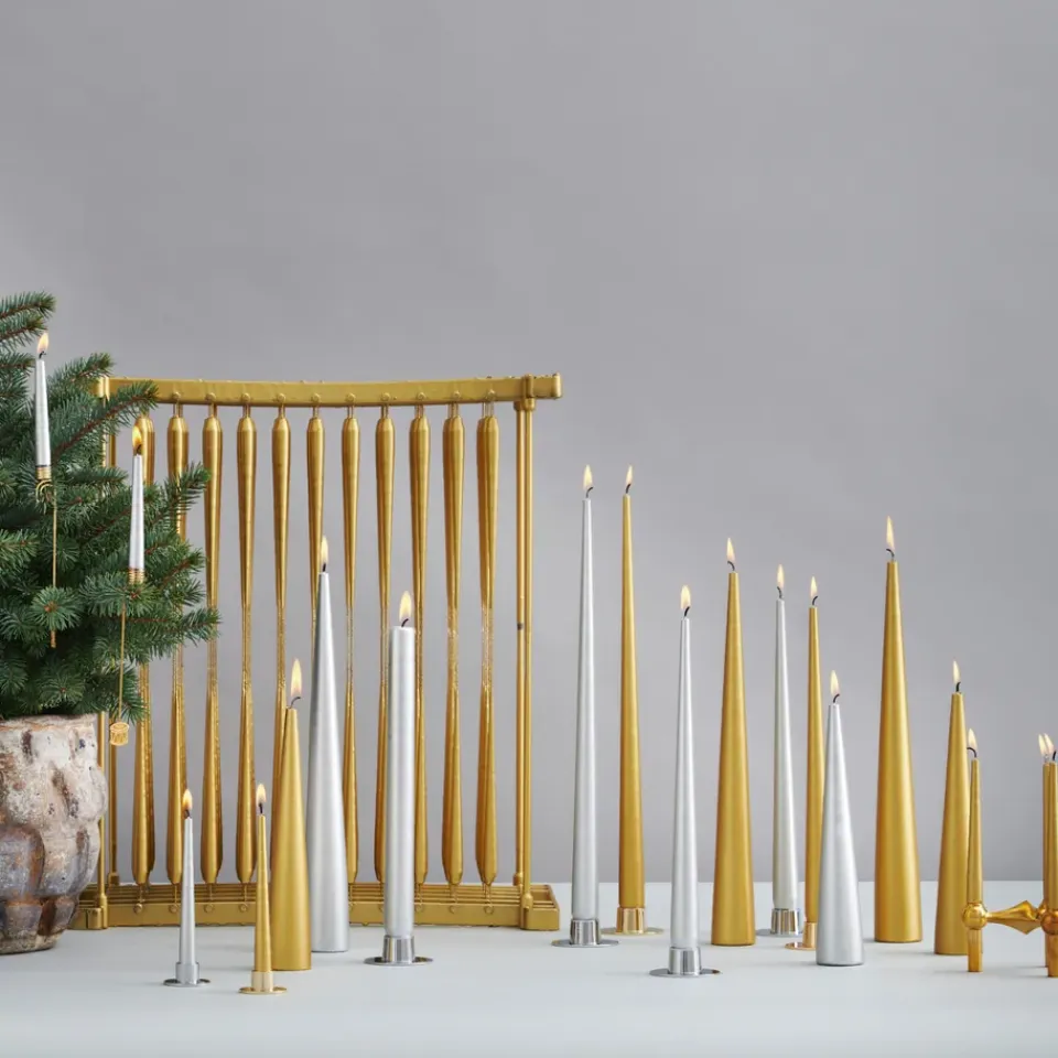Discount Ester & erik 4 Velas 32 cm metalico, Gold Plateado
