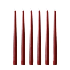 Online Hilke Collection 6 Velas Herrgårdsljus 30 cm, Borgoña brillo Rojo