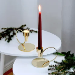 Online Hilke Collection 6 Velas Herrgårdsljus 30 cm, Borgoña brillo Rojo