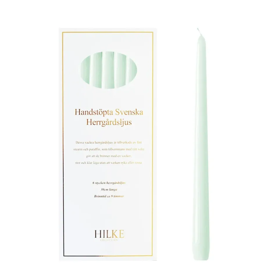 Online Hilke Collection 6 Velas Herrgårdsljus 30 cm, Eucalipto Verde