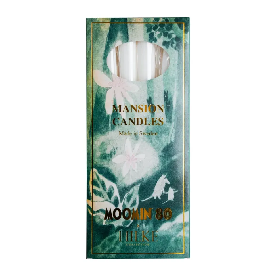 New Hilke Collection 6 Velas Herrgårdsljus 30 cm, Moomin Blanco
