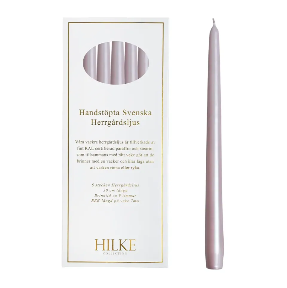 Sale Hilke Collection 6 Velas Herrgårdsljus 30 cm, perla Rosa