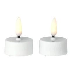 Hot Scandi Essentials 2 Velas LED Bright Ø3,8 cm, White Blanco