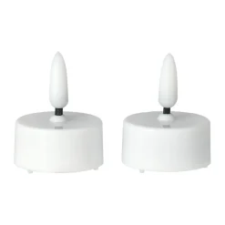 Hot Scandi Essentials 2 Velas LED Bright Ø3,8 cm, White Blanco