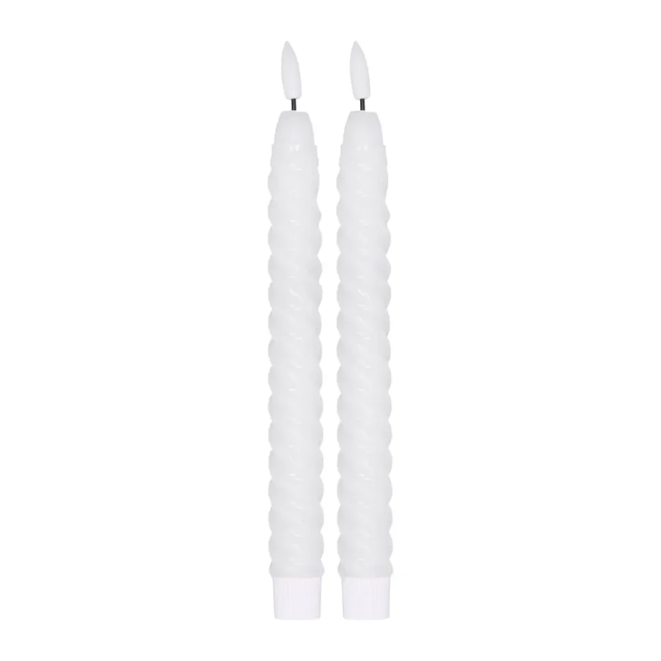 Sale Scandi Essentials 2 Velas LED Twisted 25 cm, Blanco