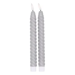 Discount Scandi Essentials 2 Velas LED Twisted 25 cm, Gris