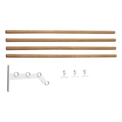 Outlet Essem Design Accesorio estante perchero Nostalgi 291 100 cm, Bambú-blanco MarrónBlanco