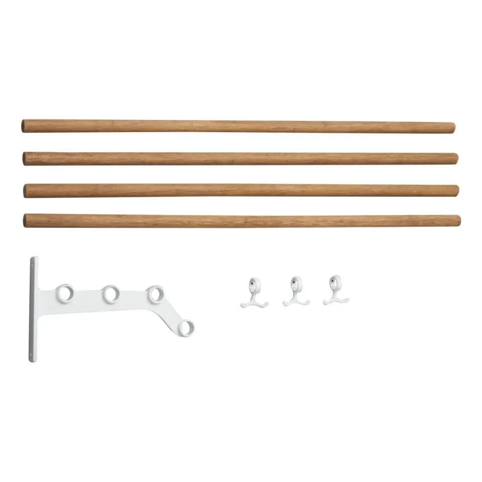 Outlet Essem Design Accesorio estante perchero Nostalgi 291 100 cm, Bambú-blanco MarrónBlanco