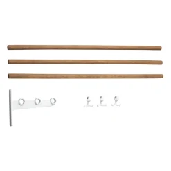 Best Essem Design Accesorio estante perchero Nostalgi, estante zapatero, Bambú-blanco MarrónBlanco