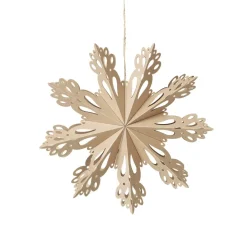 Discount Broste Copenhagen Adorno de navidad Snowflake natural, Ø30 cm Beige