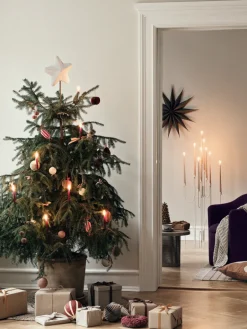 Online Broste Copenhagen Adorno de navidad Venok Estrella Ø70 cm, Fungi Marrón