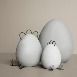 Best DBKD Adorno de pascua Heavy Hen hormigón, grande Gris
