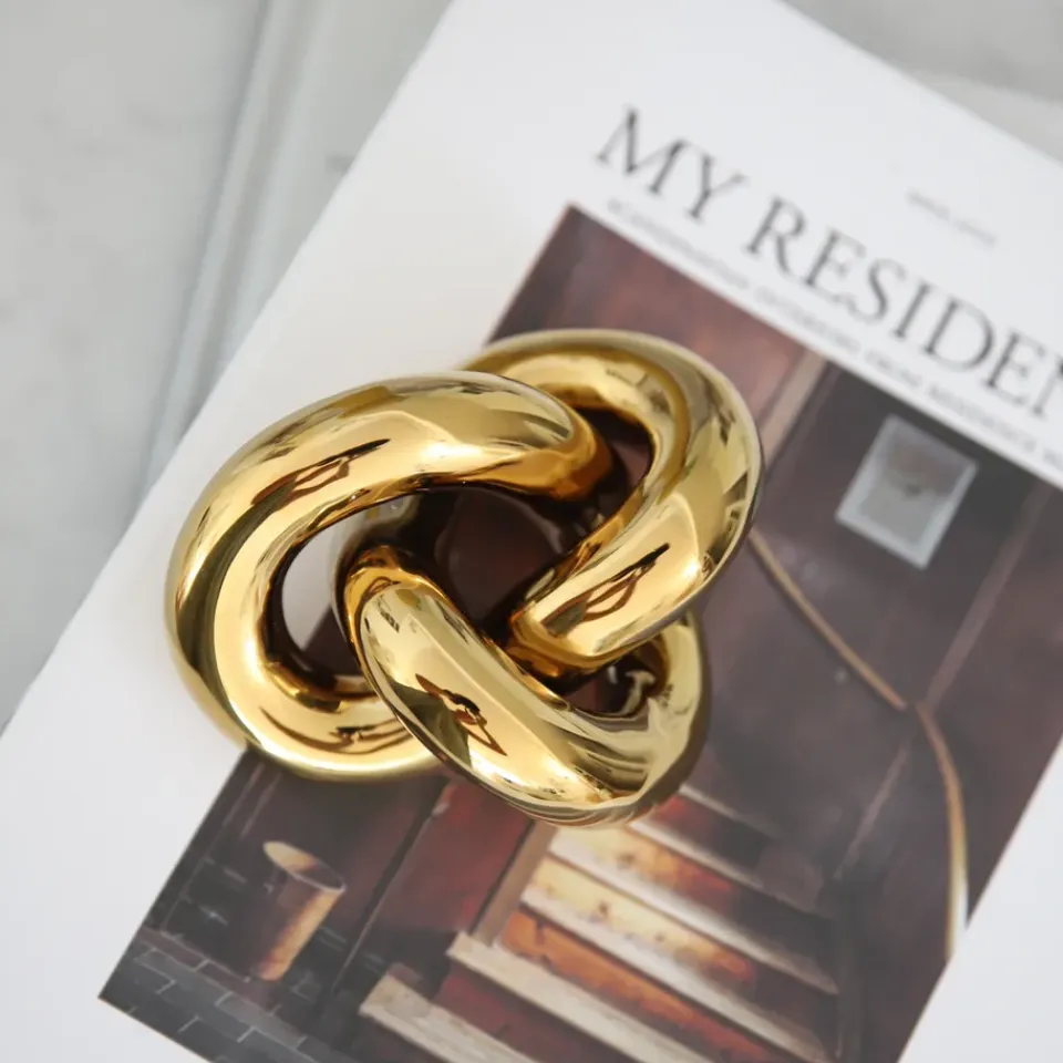 Best Cooee Design Adorno Knot Table small, Light Gold Color dorado