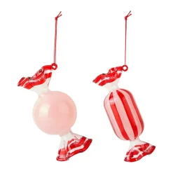 Online Broste Copenhagen Adorno navideño Candy vidrio 2 piezas, Dusty pink Rosa