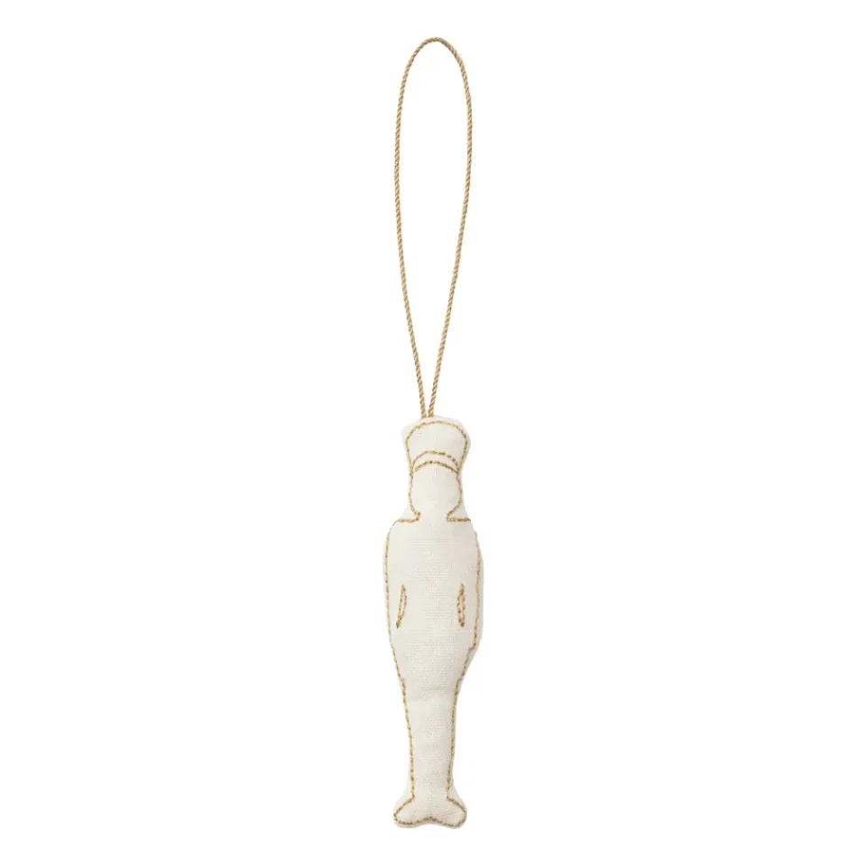 Outlet Humdakin Adorno navideño de algodón Tin Soldier, Off white/gold Beige