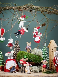 Discount Bloomingville Adorno navideño Peo lana 2 piezas, Rojo