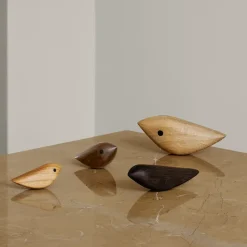Outlet Warm Nordic Adorno Twirling Bird S, Teca Marrón