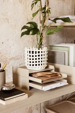 Best Ferm Living Almacenamiento de documentos 2x2 Organiser, Cashmere Beige
