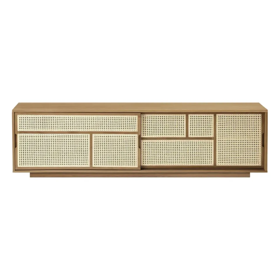 Design House Stockholm Aparador Air low, Roble, ratán Marrón