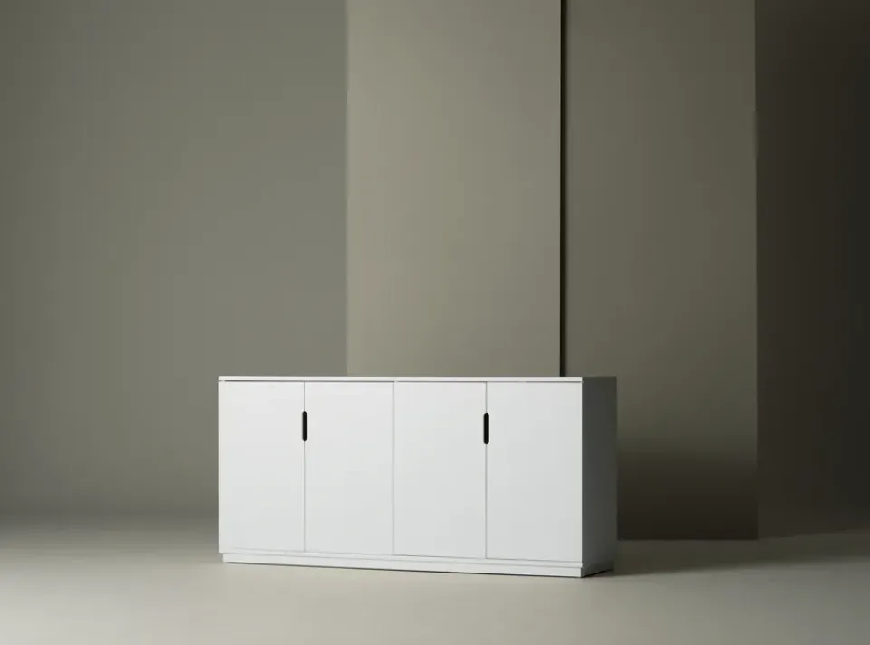 Clearance Mavis Aparador Aoko 77x160 cm, Lacado Blanco